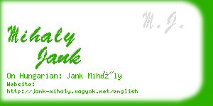 mihaly jank business card